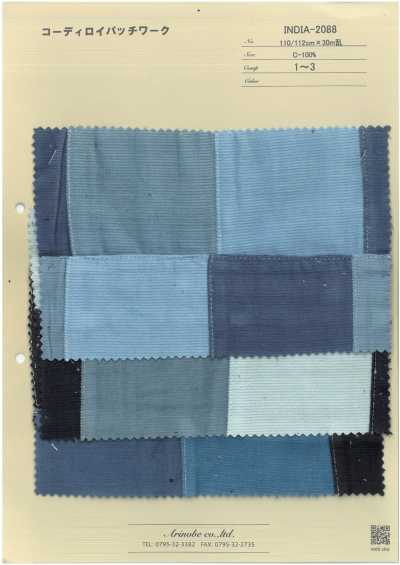 INDIA-2088 Velluto a coste patchwork