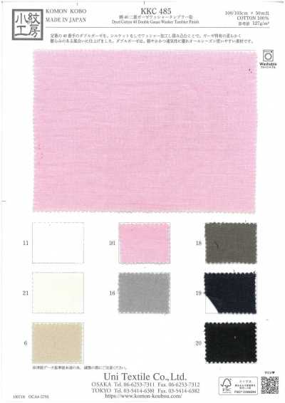 KKC485 Garza doppia di cotone 40s, finitura lavata, tinto a tamburo