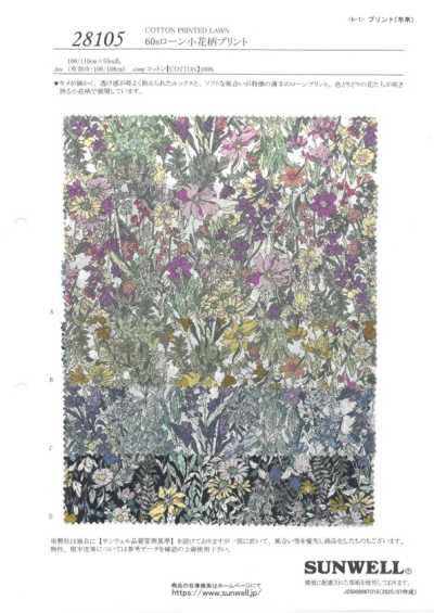 28105 Stampa floreale minuta in lawn 60s