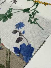 28110 Tessuto In Lino Con Stampa Floreale Botanica E Lavorazione Angel Soft[Tessile / Tessuto] SUNWELL Sottofoto
