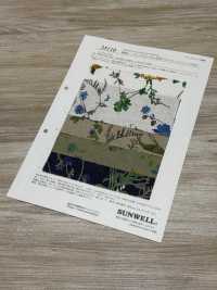 28110 Tessuto In Lino Con Stampa Floreale Botanica E Lavorazione Angel Soft[Tessile / Tessuto] SUNWELL Sottofoto