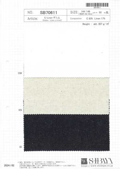 SB70611 Denim di cotone/lino