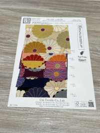 KKP2338-D-KIKUYUZEN Futako Chirimen Crisantemo Yuzen[Tessile / Tessuto] Uni Textile(Komon Studio) Foto secondaria