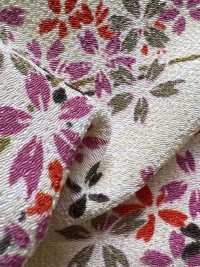 KKP2338-D-KUSAZAKURA Futako Chirimen Kusa-zakura[Tessile / Tessuto] Uni Textile(Komon Studio) Foto secondaria