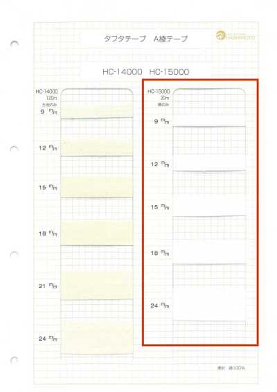 HC-15000 Nastro in twill di cotone A