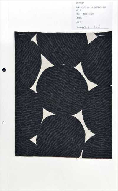 850580 Tela in cotone e lino 80/20 rigata