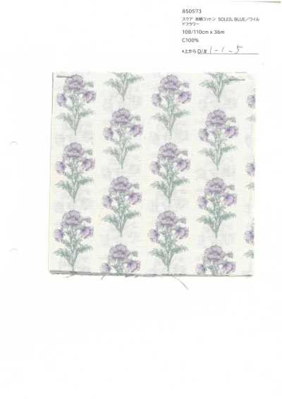 850573 SEVENBERRY® Batista in cotone non sbiancato SOLEIL BLUE / Wildflower