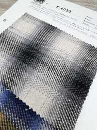 K-4022 Triplo Filato Twill Fuzzy On Play Check[Tessile / Tessuto] Tessuto Kuwamura Sottofoto