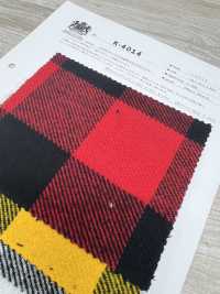 K-4014 Triplo Filato Twill Fuzzy Block Check[Tessile / Tessuto] Tessuto Kuwamura Sottofoto