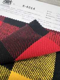 K-4014 Triplo Filato Twill Fuzzy Block Check[Tessile / Tessuto] Tessuto Kuwamura Sottofoto