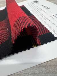 K-4014 Triplo Filato Twill Fuzzy Block Check[Tessile / Tessuto] Tessuto Kuwamura Sottofoto
