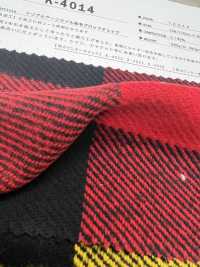 K-4014 Triplo Filato Twill Fuzzy Block Check[Tessile / Tessuto] Tessuto Kuwamura Sottofoto