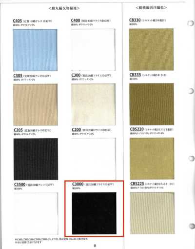 C3000 Tessuto a coste in cotone 30 count coste circolari 40W