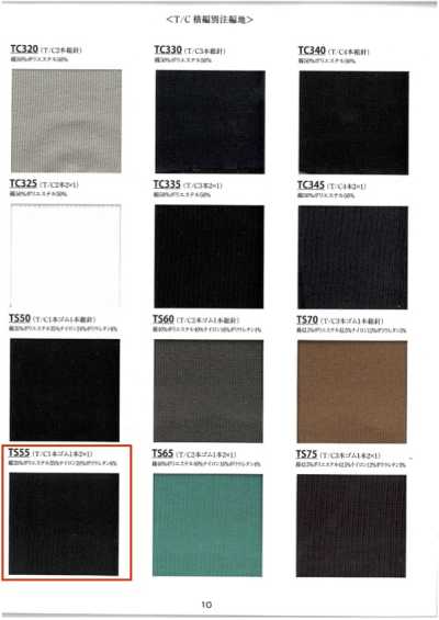 TS55 Tessuto a coste T/C Elastico a 3 fili Elastico a 1 filo Costina 1 x 2 Larghezza 60 cm