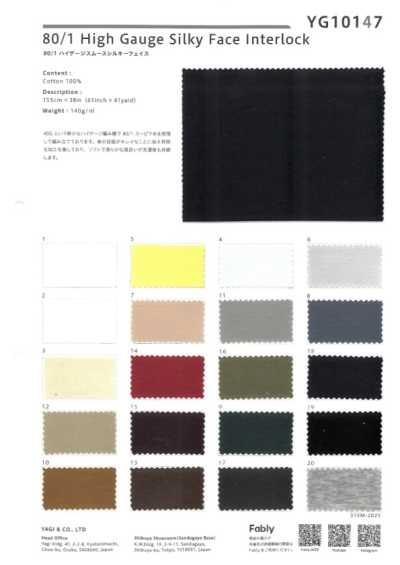YG10147 Maglia interlock circolare ad alta finezza 80/1 con faccia setosa