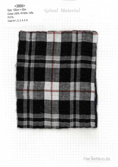 3866 Lino e rayon a quadri