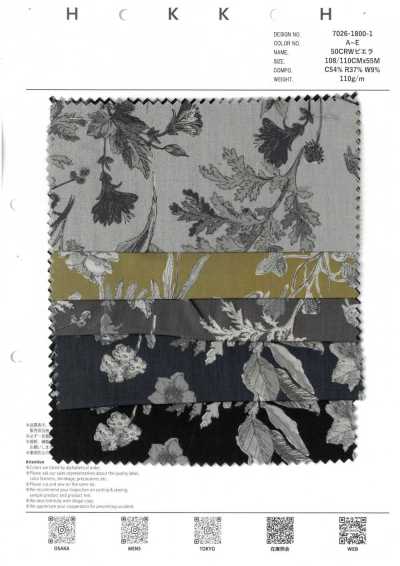 7026-1800-1 50 CRW Viyella motivo floreale botanico