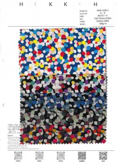 1026-1230-1 40 Popeline multi pois