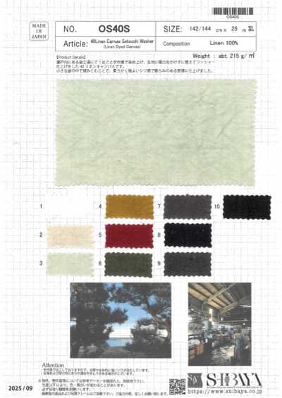 OS40S Tela canvas di lino 40 count Setouchi con finissaggio wash
