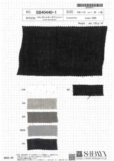 SB40440-1 Garza voile in lino, finitura lavata
