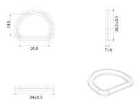 HH197 Altica Universal Single D-Ring[Fibbie E Anello] Foto secondaria