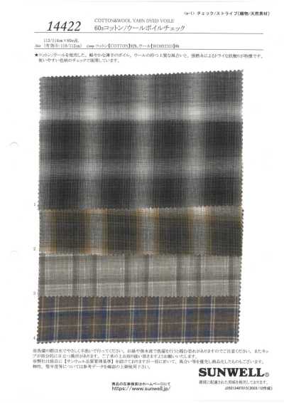14422 Voile a quadri in cotone/lana 60s