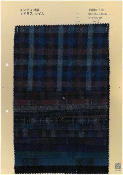 INDIA-312 Twill Madras tinto in indaco