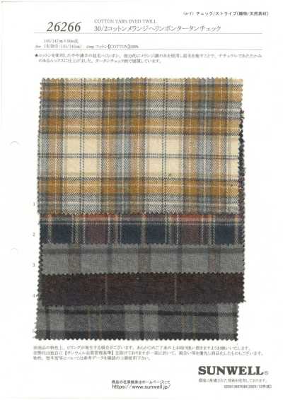 26266 30/2 Cotone mélange a spina di pesce a quadri tartan