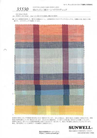 35530 Quadri Madras in batista cotone/lino 60s