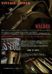 10-AG-CO-C Cerniera Vintage WALDES , Oro Antico, Taglia 10, Nastro Di Cotone, Estremità Chiusa Asahi Fastener Foto secondaria