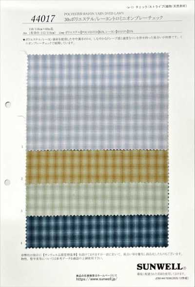 44017 30S Poliestere/Rayon Tropical Mini Quadri Sfumati