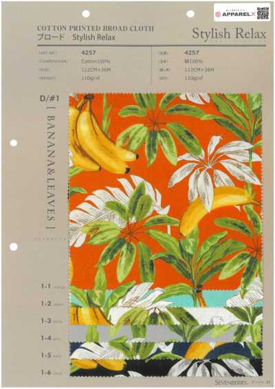4257 Tela battista elegante Relax BANANA&LEAVES