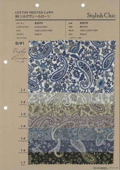 83079 80 Voile Lawn di seta Paisley&Sarasa