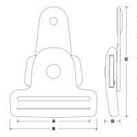 IB-KTK YKK IB-KTK Tipo A Sgancio Laterale 50 Mm[Fibbie E Anello] YKK Foto secondaria