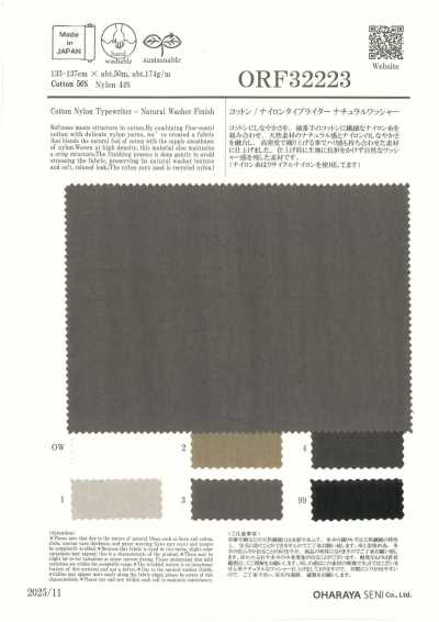 ORF32223 Tessuto Cotton/Nylon Typewriter con finitura natural wash