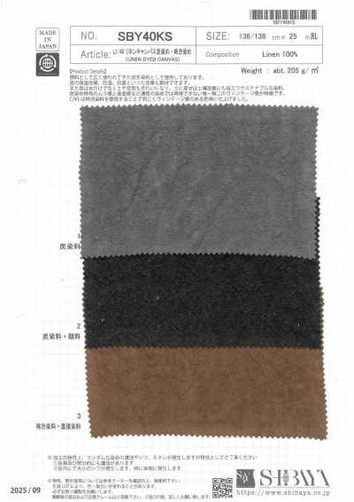 SBY40KS L1/40 Tela di lino, tinta antracite / tinta con tannino di cachi