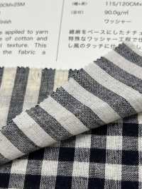 59992 C/L Netty Slub Ecru Check & Stripe[Tessile / Tessuto] VANCET Foto secondaria