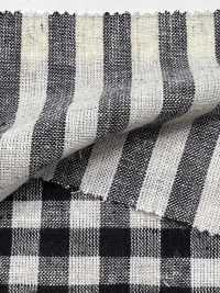 59992 C/L Netty Slub Ecru Check & Stripe[Tessile / Tessuto] VANCET Foto secondaria