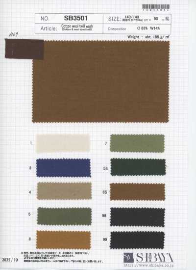 SB3501 Twill di cotone e lana lavato