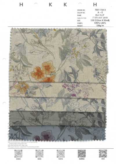 7027-710-3 CL tela con fiori botanici