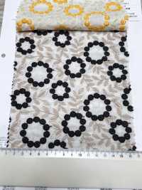 4027-848-1 Pizzo Con Fiori Di Pon-pon E Ricamo Su Tessuto Di Cotone[Tessile / Tessuto] HOKKOH Immagini aggiuntive