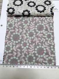 4027-848-1 Pizzo Con Fiori Di Pon-pon E Ricamo Su Tessuto Di Cotone[Tessile / Tessuto] HOKKOH Immagini aggiuntive