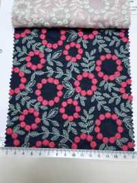 4027-848-1 Pizzo Con Fiori Di Pon-pon E Ricamo Su Tessuto Di Cotone[Tessile / Tessuto] HOKKOH Immagini aggiuntive