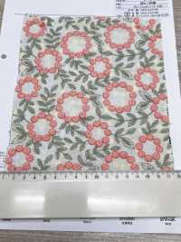 4027-848-1 Pizzo Con Fiori Di Pon-pon E Ricamo Su Tessuto Di Cotone[Tessile / Tessuto] HOKKOH Immagini aggiuntive