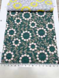 4027-848-1 Pizzo Con Fiori Di Pon-pon E Ricamo Su Tessuto Di Cotone[Tessile / Tessuto] HOKKOH Immagini aggiuntive