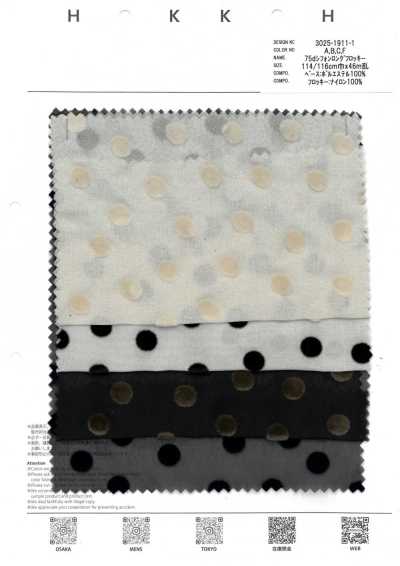 3025-1911-1 Chiffon 75d Lungo Floccato A Pois Casuali