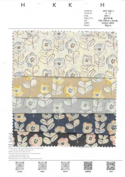 1027-605-1 60 Lawn 9088 Fiori allineati
