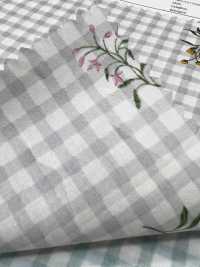 7027-640-3 80 Lawn Gingham + Fiori[Tessile / Tessuto] HOKKOH Foto secondaria