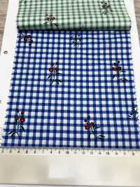 7027-640-3 80 Lawn Gingham + Fiori[Tessile / Tessuto] HOKKOH Foto secondaria