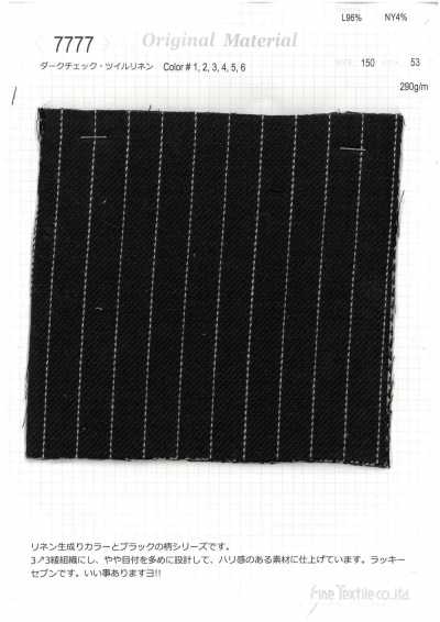 7777 Lino twill a quadri scuri